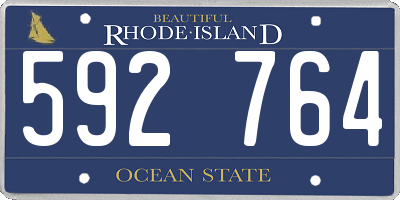 RI license plate 592764