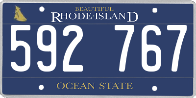 RI license plate 592767