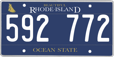 RI license plate 592772