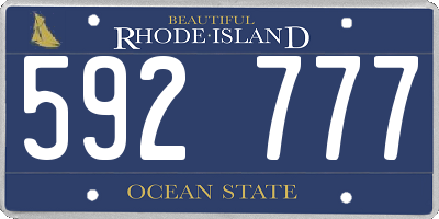 RI license plate 592777