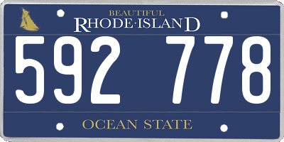 RI license plate 592778