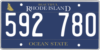 RI license plate 592780