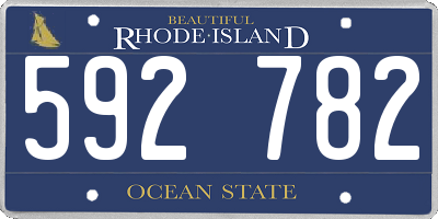RI license plate 592782