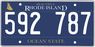 RI license plate 592787