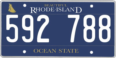 RI license plate 592788