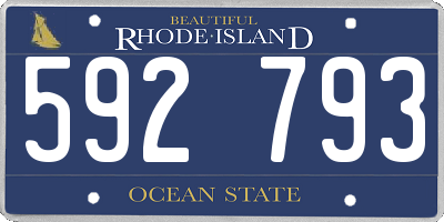 RI license plate 592793