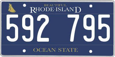 RI license plate 592795