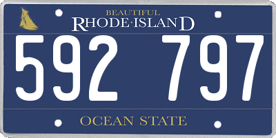 RI license plate 592797