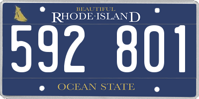 RI license plate 592801
