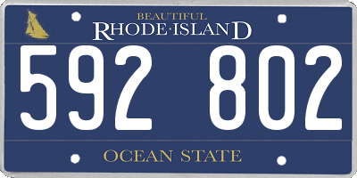 RI license plate 592802