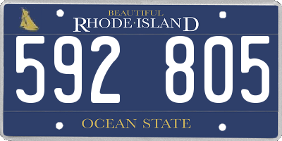 RI license plate 592805