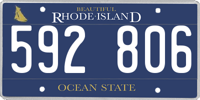 RI license plate 592806