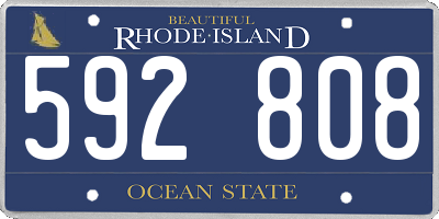 RI license plate 592808