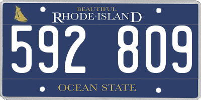 RI license plate 592809