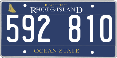 RI license plate 592810
