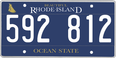 RI license plate 592812