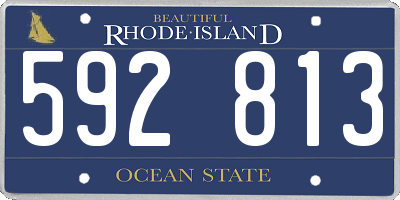 RI license plate 592813