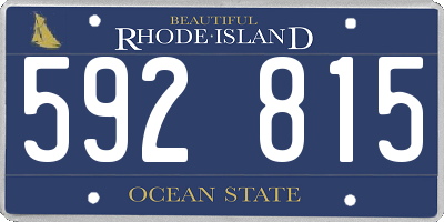 RI license plate 592815