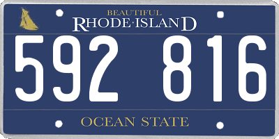 RI license plate 592816