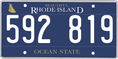 RI license plate 592819