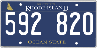 RI license plate 592820