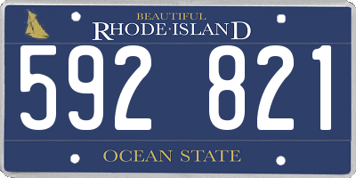 RI license plate 592821