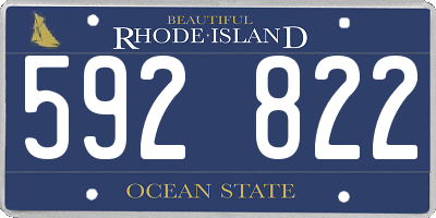 RI license plate 592822