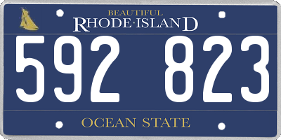 RI license plate 592823