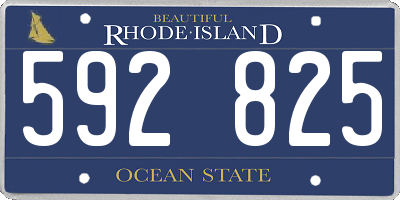 RI license plate 592825