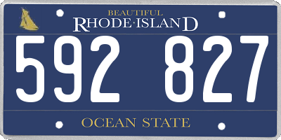RI license plate 592827
