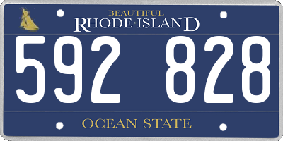 RI license plate 592828