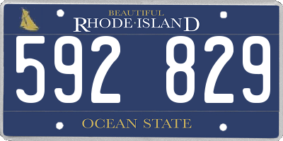 RI license plate 592829
