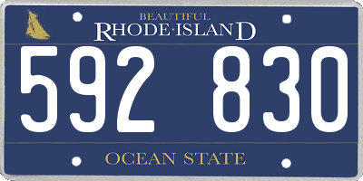RI license plate 592830