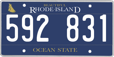 RI license plate 592831