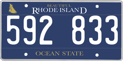 RI license plate 592833