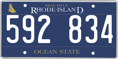 RI license plate 592834