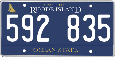 RI license plate 592835
