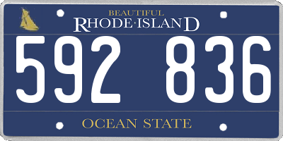 RI license plate 592836