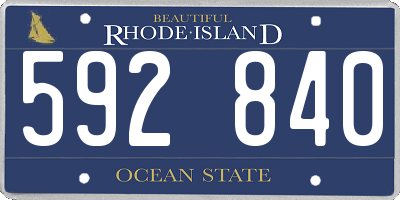 RI license plate 592840