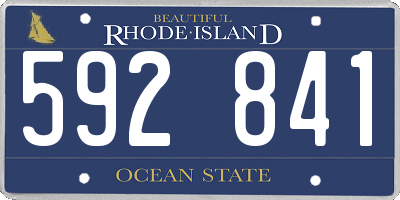 RI license plate 592841