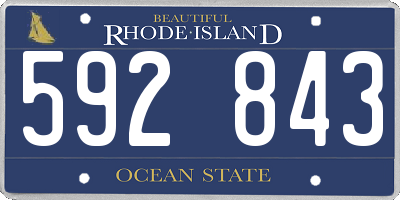 RI license plate 592843