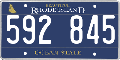 RI license plate 592845