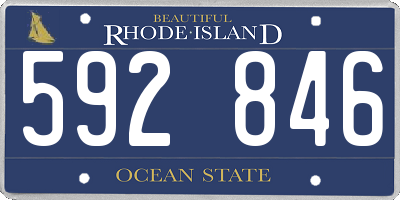 RI license plate 592846