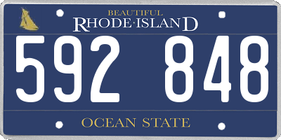 RI license plate 592848