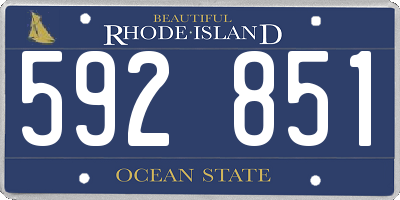 RI license plate 592851