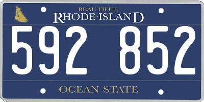 RI license plate 592852