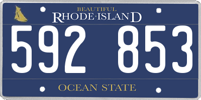 RI license plate 592853
