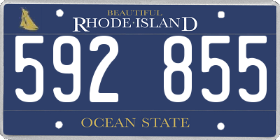 RI license plate 592855