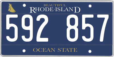 RI license plate 592857