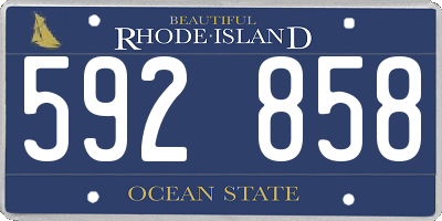 RI license plate 592858